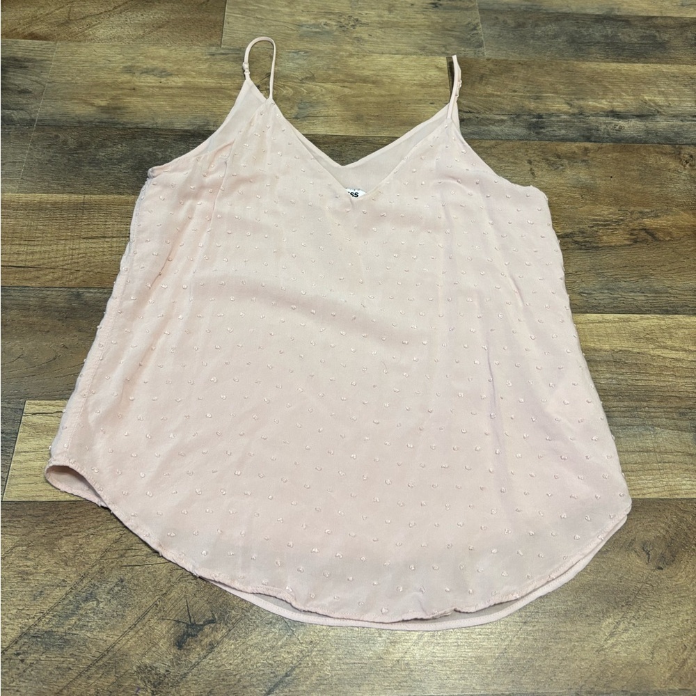 ✨ Express Swiss Dot Chiffon Cami – Blush Pink | XS Petite ✨